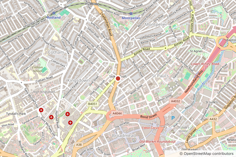 Map showing where Studio Art is, in Bristol